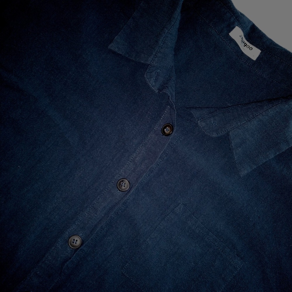 Zeagoo Navy Blue Long Sleeve Button Up Shirt Dress Size‎ XL